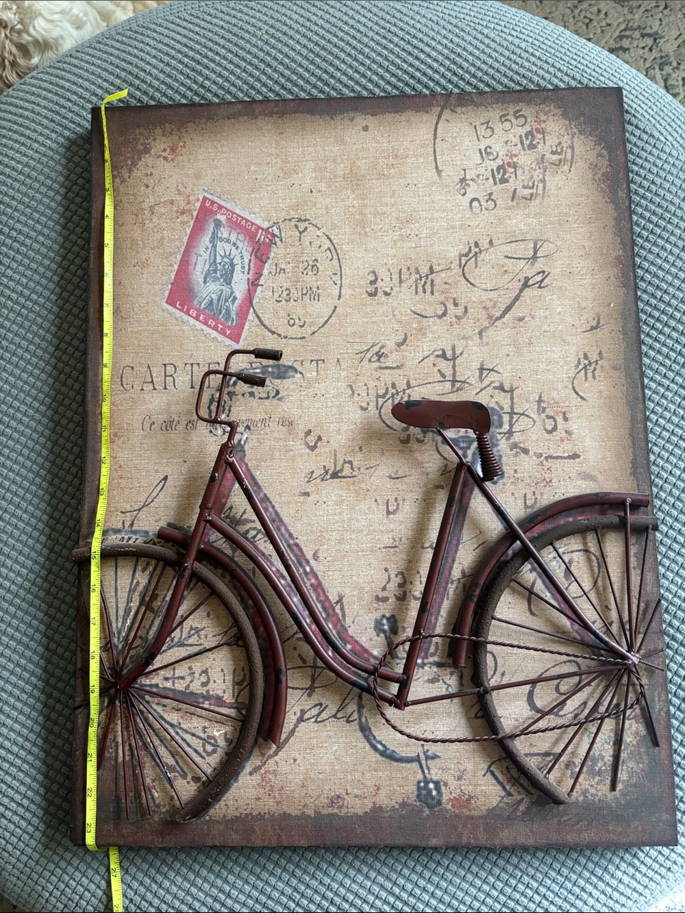 Hobby Lobby Vintage Bicycle Wall Art - Brown, Beige, Red
